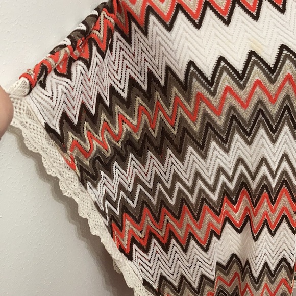 Rancho Estancia Aztec Patterned Tie Back Open Knit  Poncho Top Size Large - Picture 6 of 11